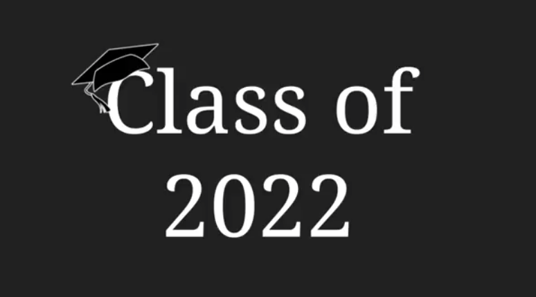 Black background Class of 2022 with graduation cap on C